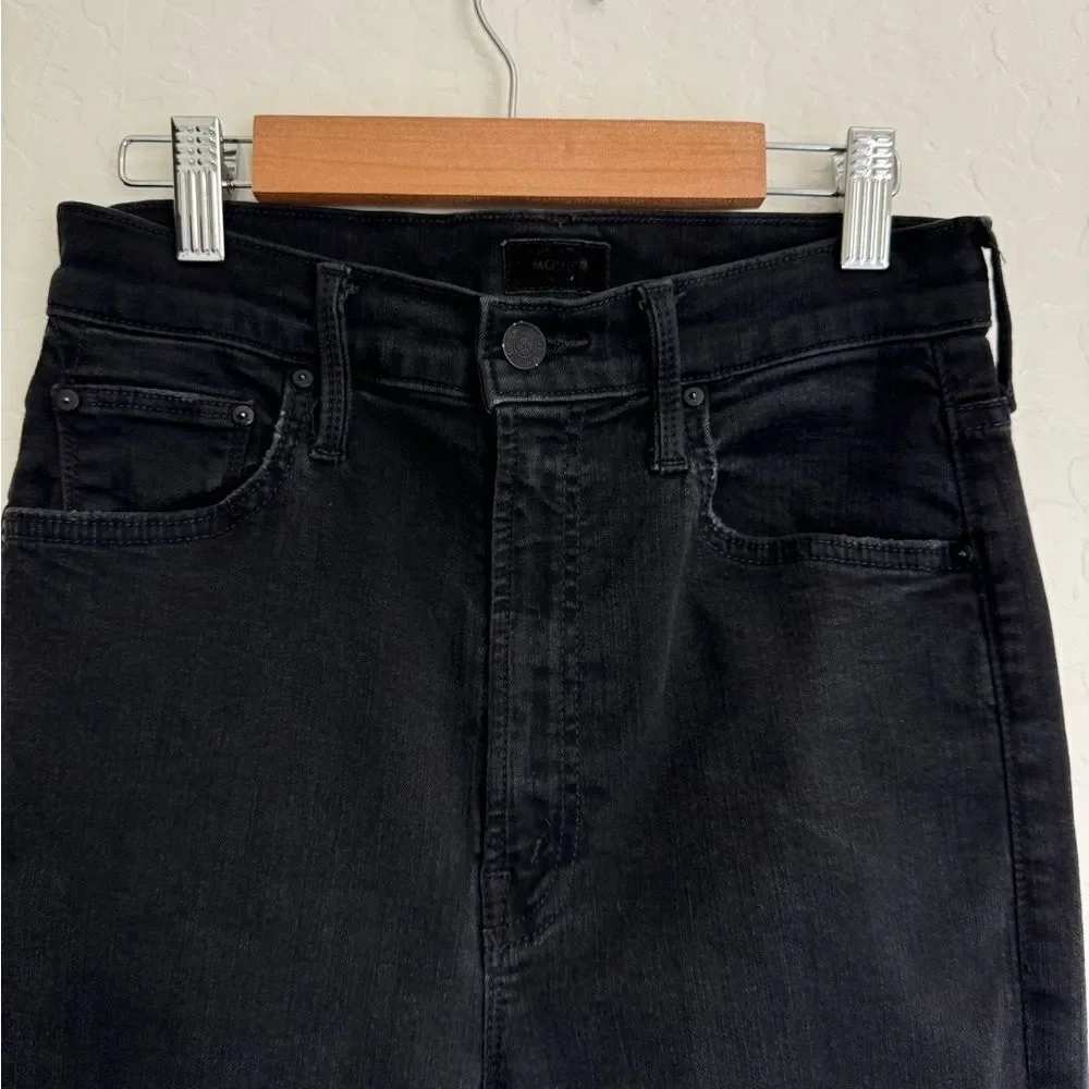 Mother High Wasted Rider Ankle Jeans 26 Not Guilty Black Stretch Denim - Picture 3 of 13